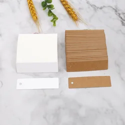 50pcs White Kraft Paper Tags Garment Tag Wedding Happy Birthday Gift Thank You Card Labels Christmas DIY Craft Supplies 7x2cm