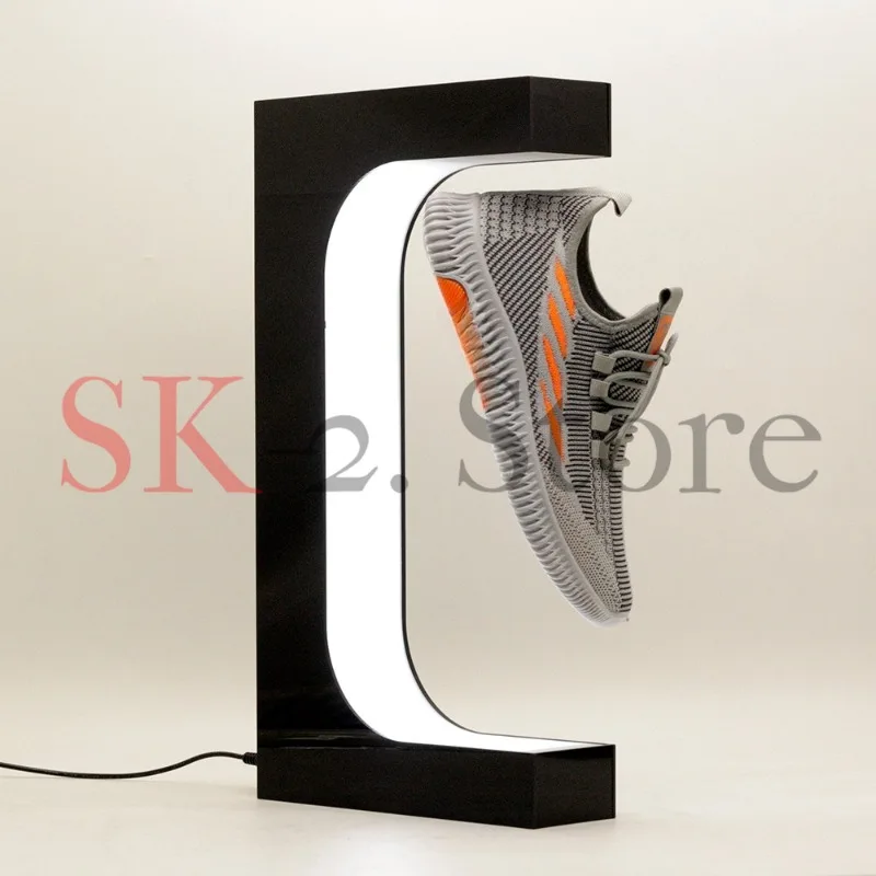 LED Magnetic Rotation Shoe Display Stand Levitation Floating Shoes Sneaker Home Decor Shoes Storage Shoes Shop Sample Showcase