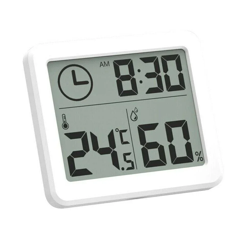 Mini Thermometer Hygrometer Table Clock Wall Clock Kitchen Time Date Digital Station Calendar Digital Outdoor Thermometer