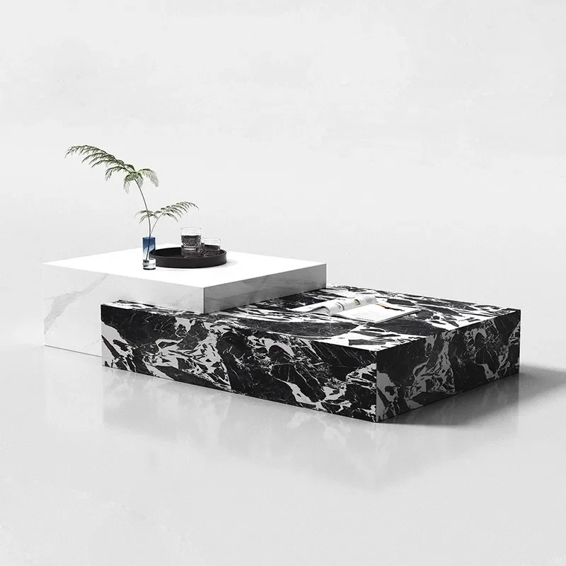 Bulgari black marble coffee table combination small apartment retractable designer villa rectangular new advanced