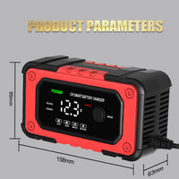 Universal Car Battery Charger 12V 6A Fully Automatic Smart Battery Charger With Big Screen For SUV Motorcycle Battery