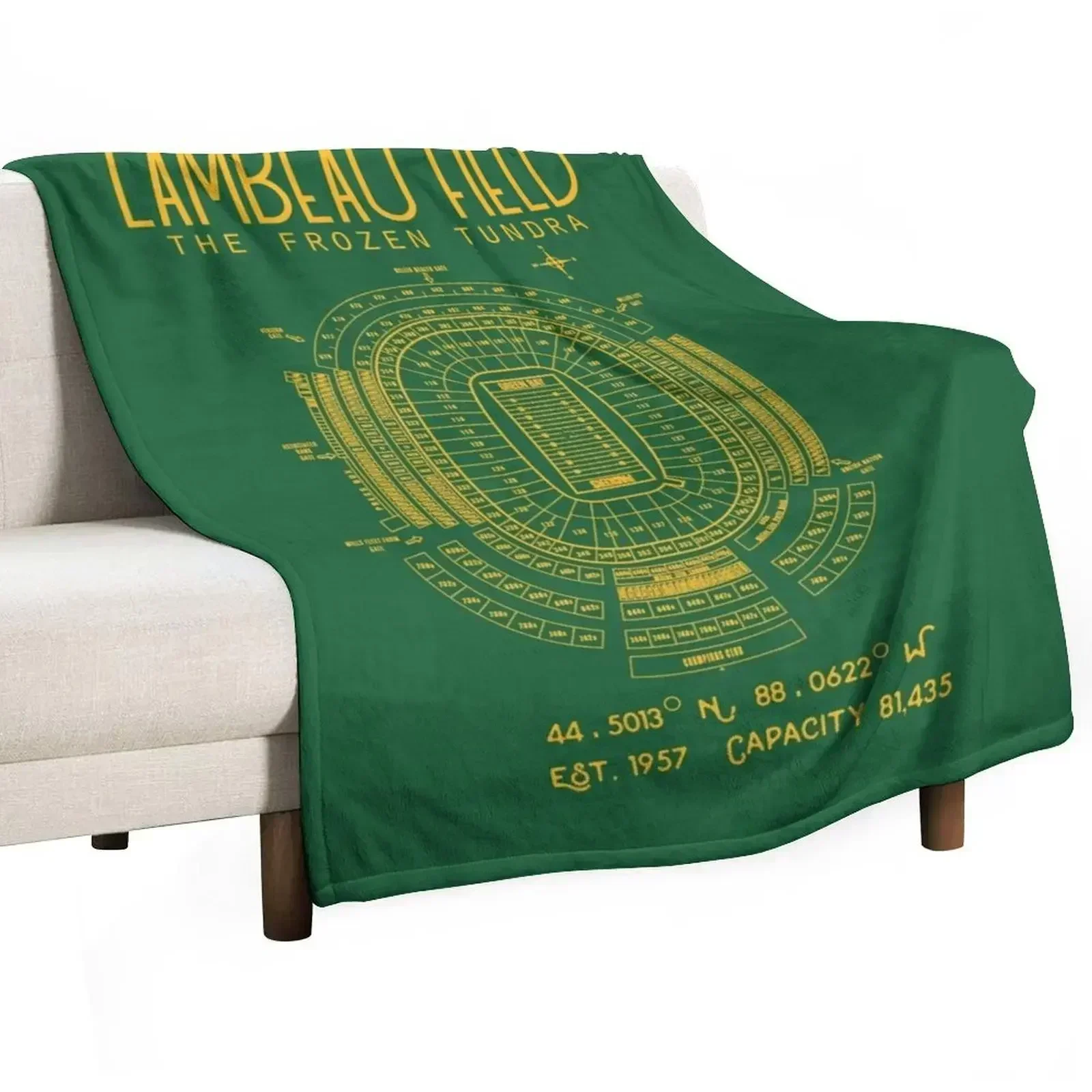 Green Bay Packers Lambeau Field Stadium Poster Print Throw Blanket Luxury Warm Single Blankets