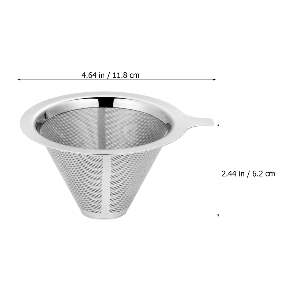 

Reusable Coffee Filter Mesh Stainless Drip Easy Clean Cone Filters Coffee Machine Strainer Portable Household Kitchen