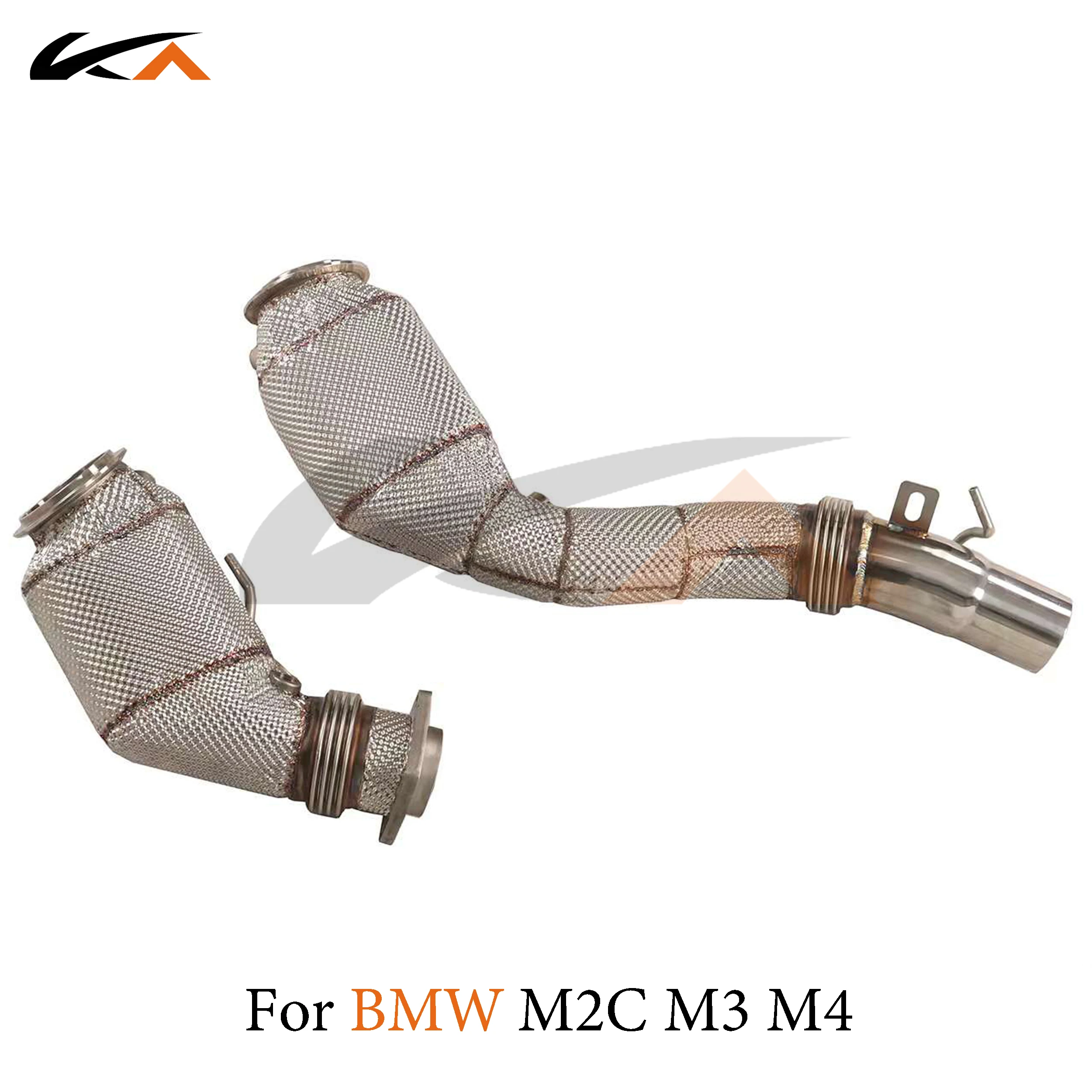 KA Tuning exhaust system header stainless downpipe for BMW M3 M4 F80 F82 S55 3.0T axle pipe performance catalysis heat shield