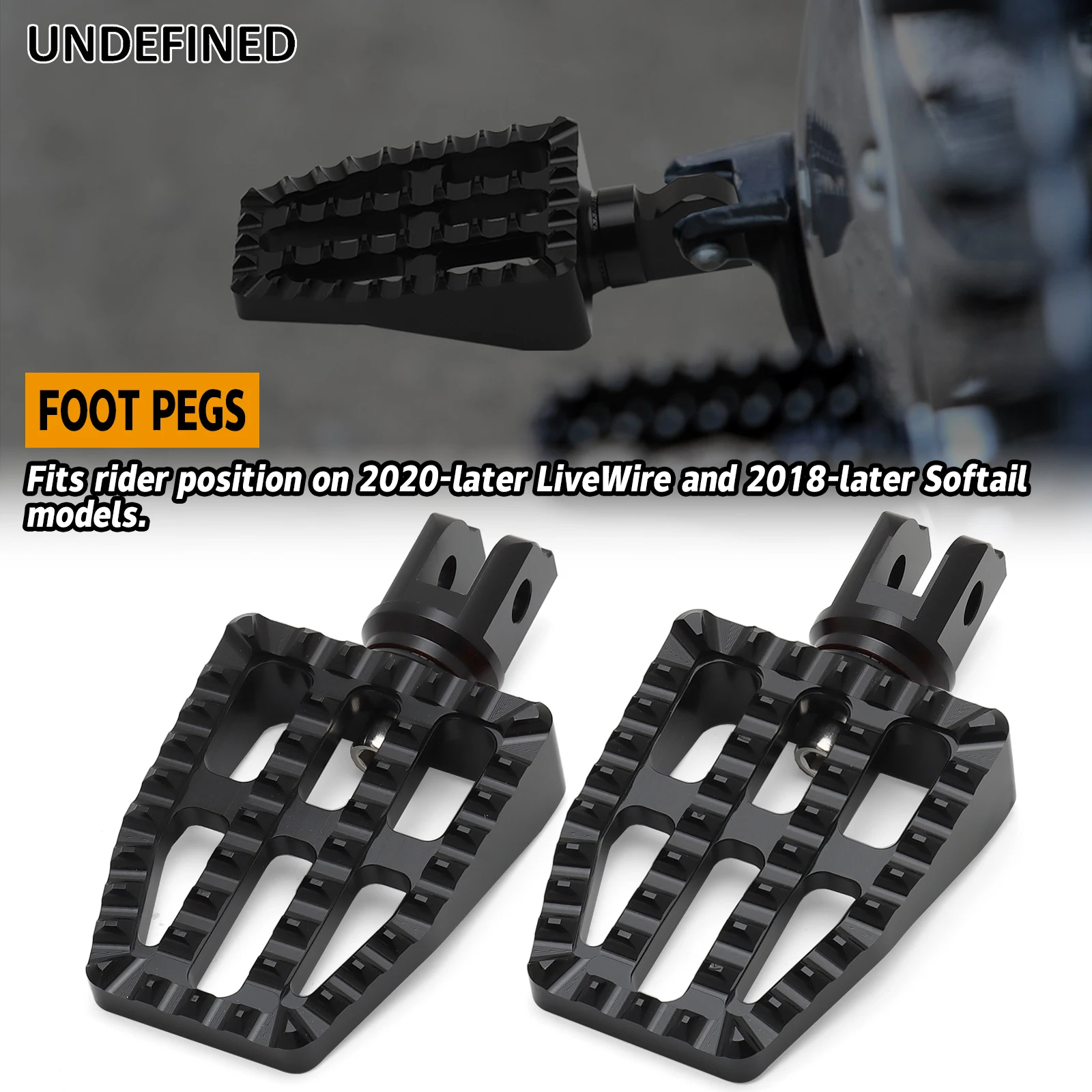 Wide Foot Pegs Motorcycle Footpegs Front Rear Foot Rests Pedal For Harley Softail Fat Bob Breakout Low Rider S FLFB/S FXBB 18-up