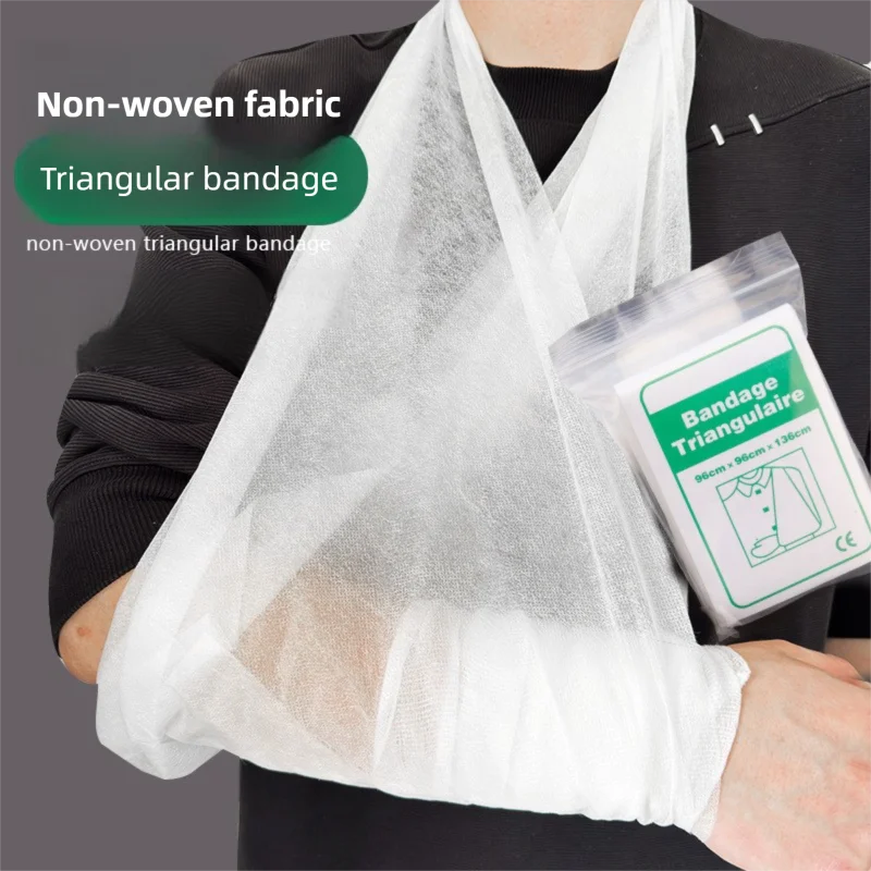 

1/3pcs Triangular Binder Non-Woven Outdoor Bandage Fixed96cmRed Cross Emergency Training Bandage