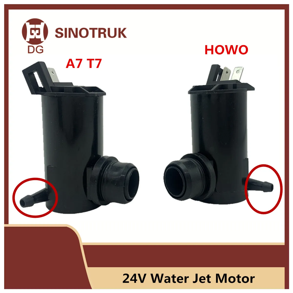 

24V Water Jet Motor For Sinotruk Howo 336 Cab A7T7 Wiper 380 Water Tank Truck accessories