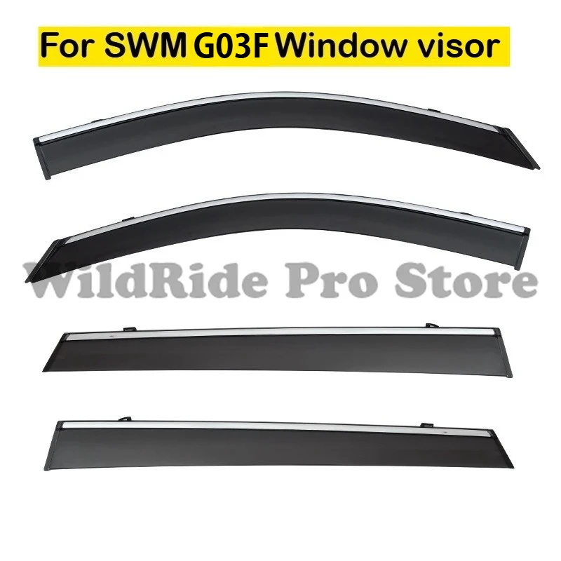 Car Door Window Deflector Sunshade Spoiler Visor Compatible with SWM G03F 2022-2026 Injection PC Material