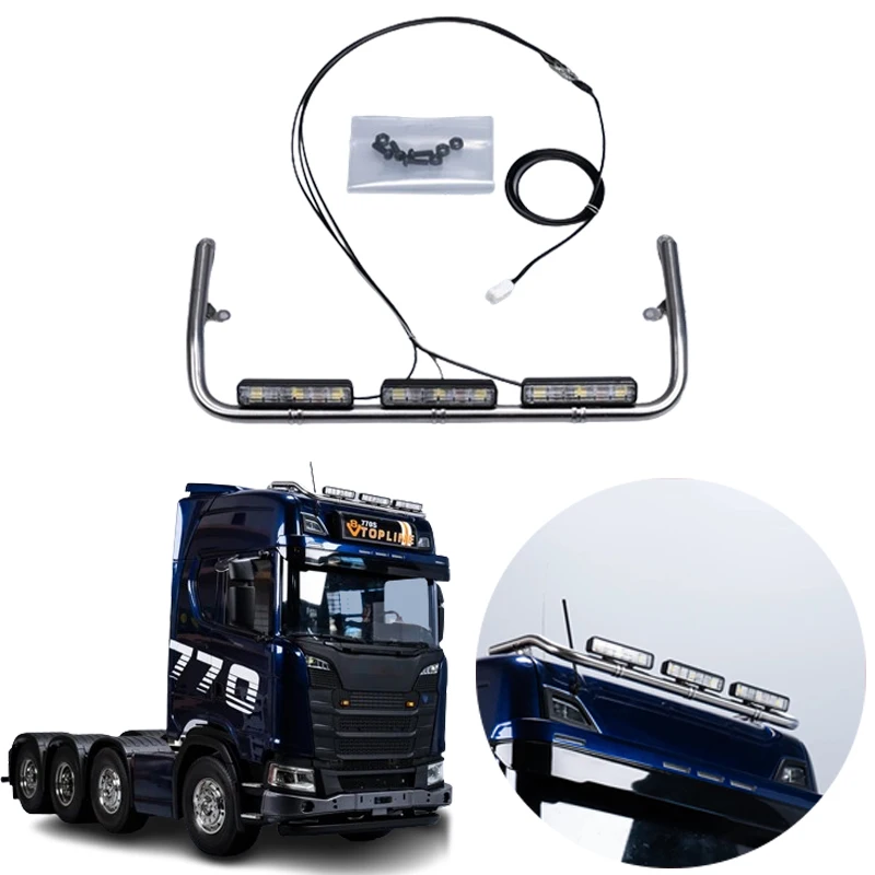 

LED Headlamp Car Roof Spotlights 5V for 1/14 Tamiya RC Truck Car Scania 770S BENZ 3363 VOLVO FH16 MAN Diy Parts Toys