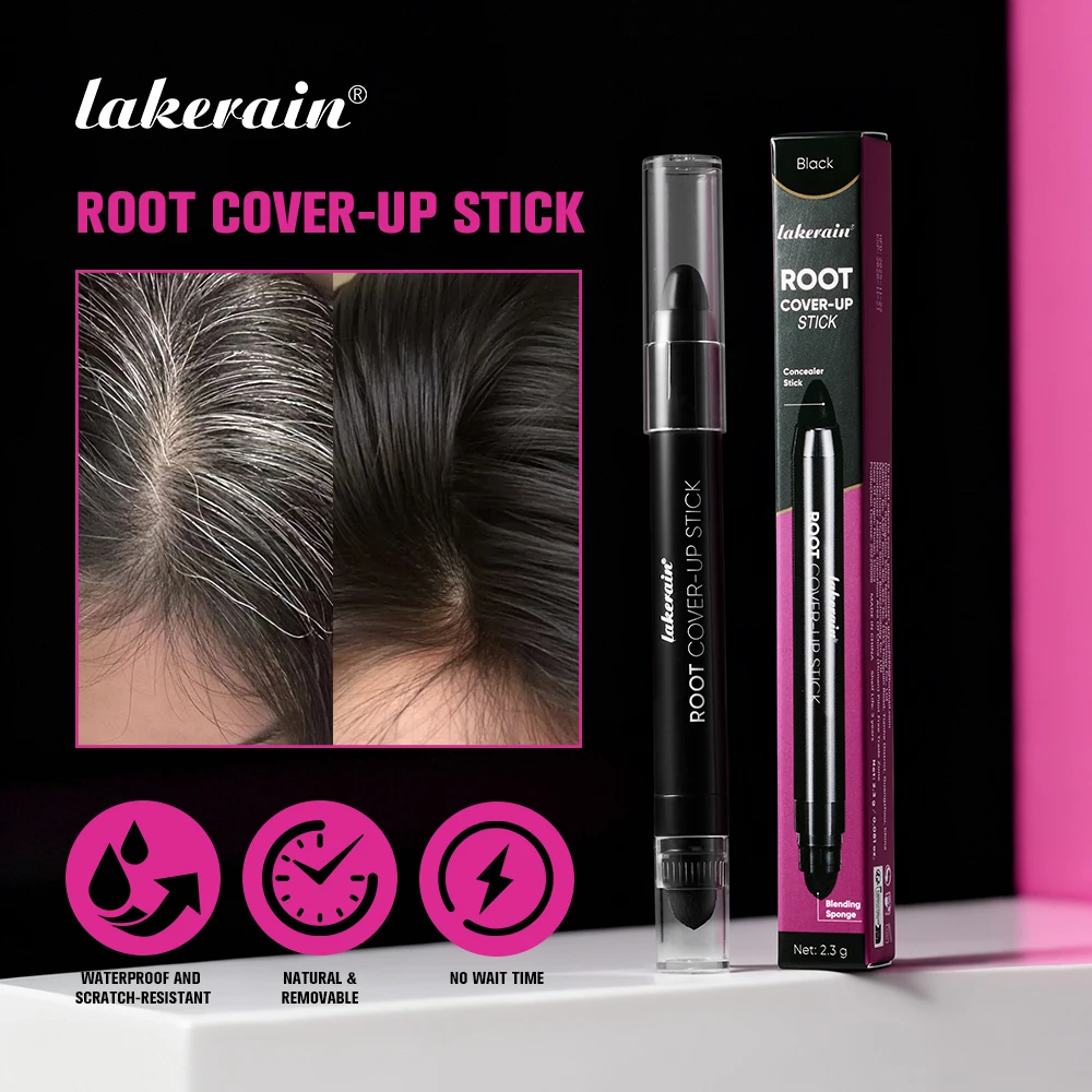 Lakerain Hair Dye Pen Men Women Precise Gray Coverage Stick Smudge-Resistant Long-Lasting Makeup Smooth Application Dye Stick