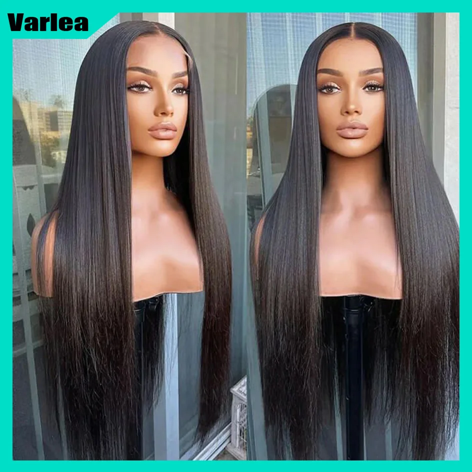 Varlea 200% Density Straight Lace Front Wigs Human Hair Closure Wig 5x5 Hd Lace 4x4 Closure Black Wig Brazilian Hair For Women