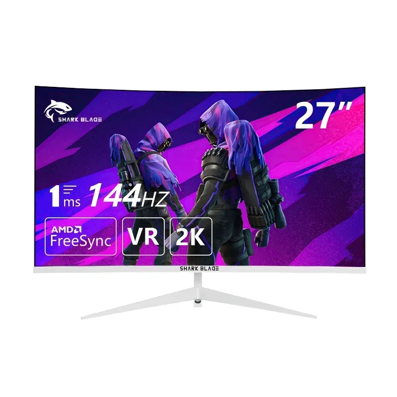 27 Inch  2560*1440P 144Hz Game Monitor 2K HDR 100%SRGB 1MS Free-sync Computer Desktop Display Curved Screen HDMI/DP