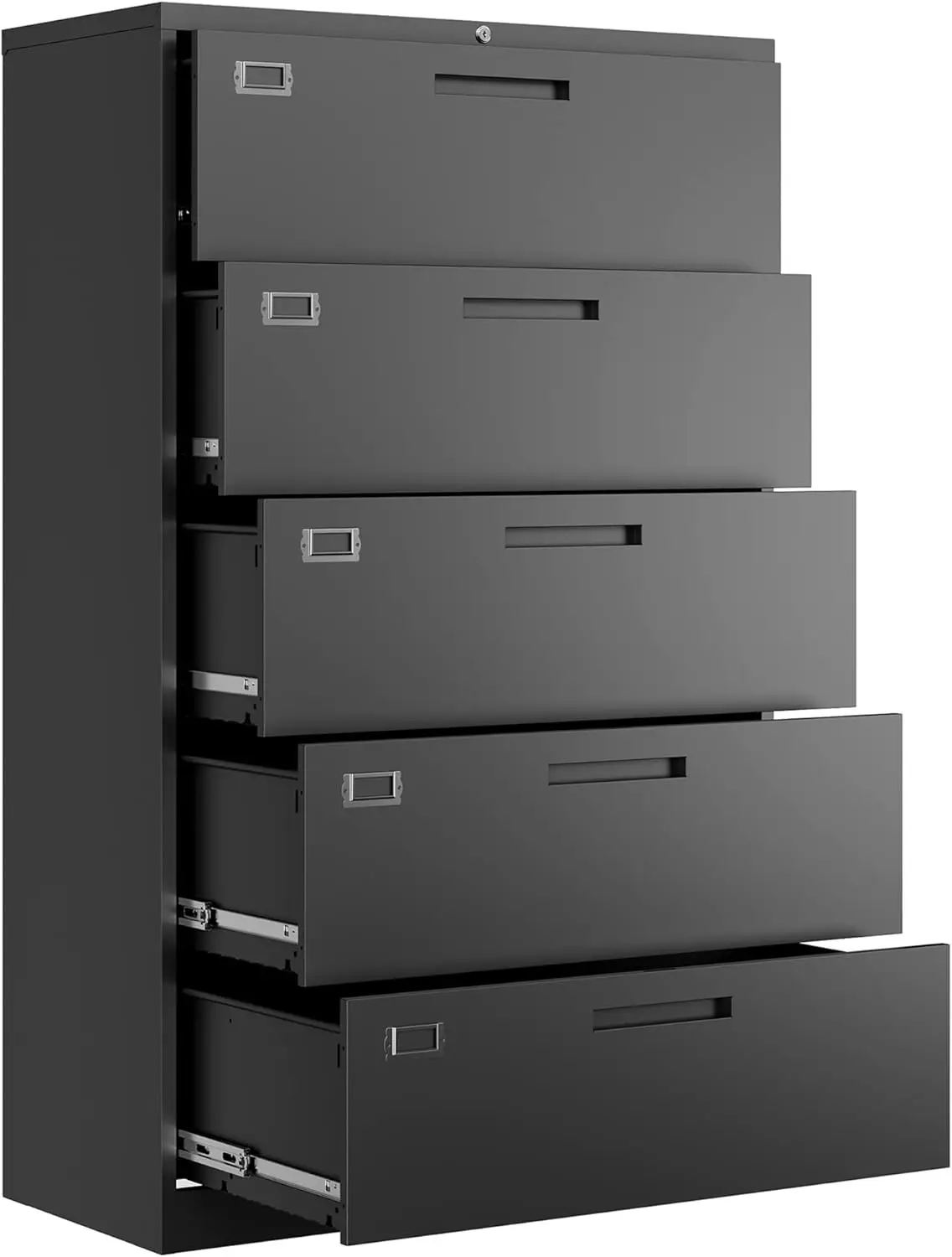 5 Drawer File Cabinet with Lock,Metal Lateral Filing Cabinets for Home Office Hanging Files Letter/Legal/F4/A4 Size