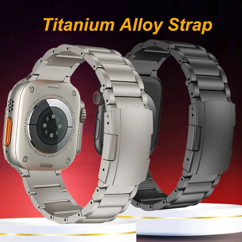 Ultra 49MM Luxury Titanium Strap For Apple Watch Band 45mm 41mm 42mm 40mm 38mm 44mm Alloy Metal Bracelet Wristband iWatch 8 7 6