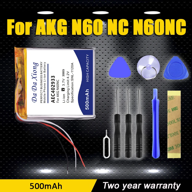 DaDaXiong 500mAh AEC402933 Battery For AKG N60 NC N60NC Batteries + Kit Tool