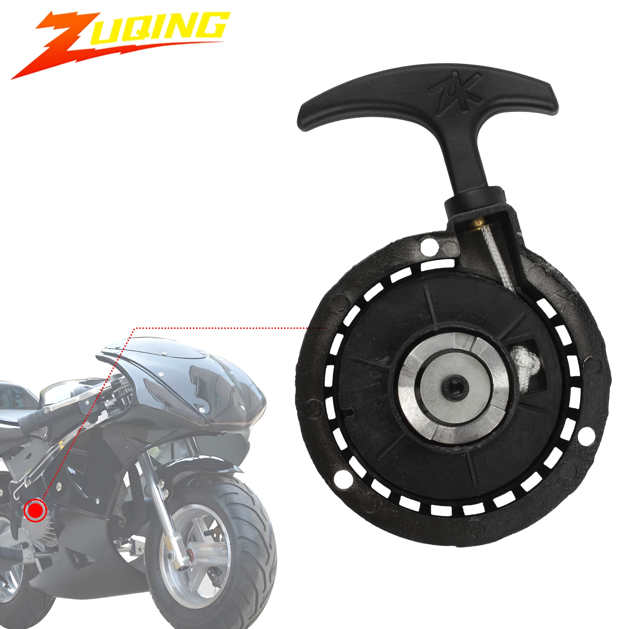 

Recoil Starter Manual Ignition Kit for 47cc 49cc Mini Pull Starter Recoil Aluminum 2 Stoke Pocket Bike Dirt ATV Quad Moto Start