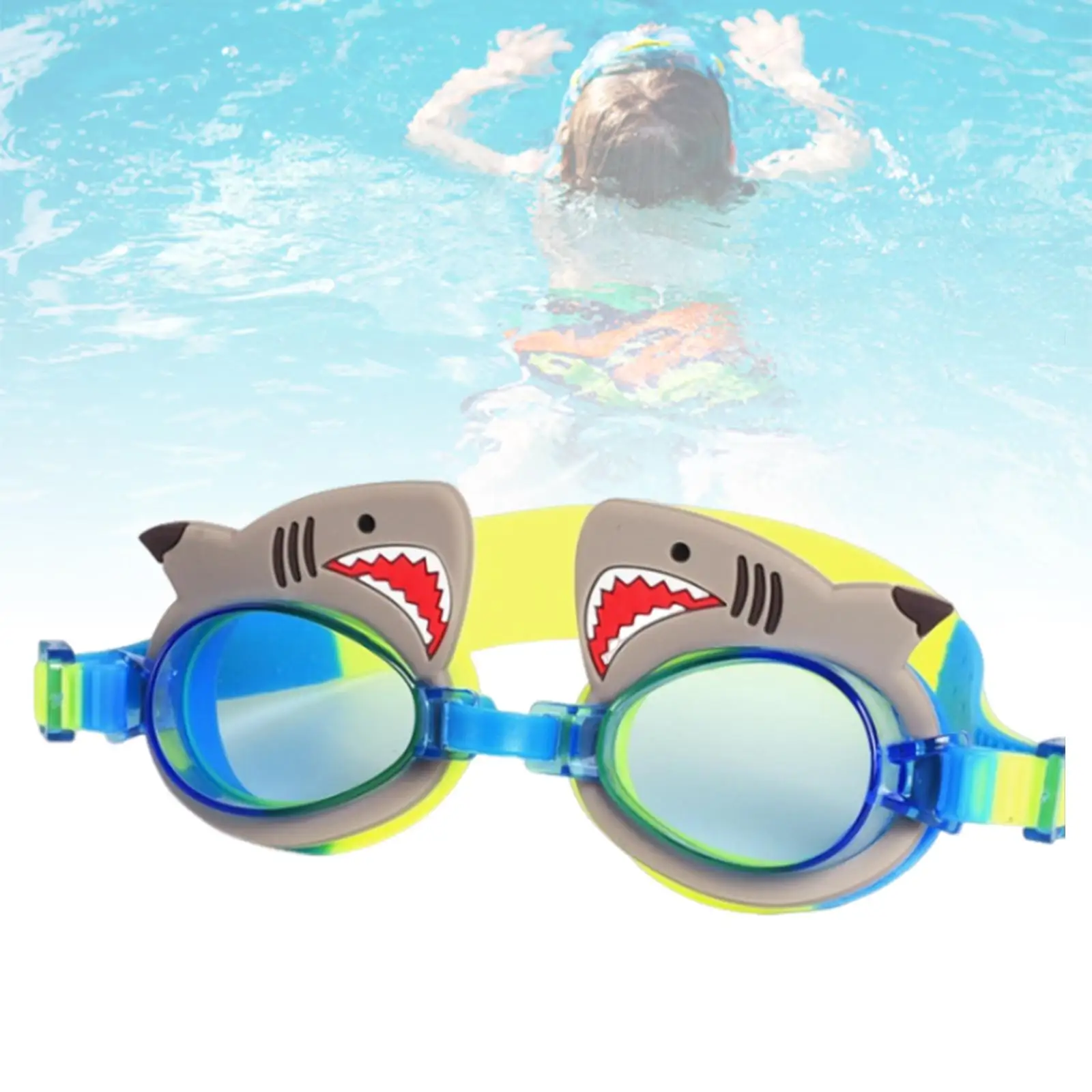 Swim Goggles Swimming Goggles Lightweight No Leak Clear Vision Shark Shaped