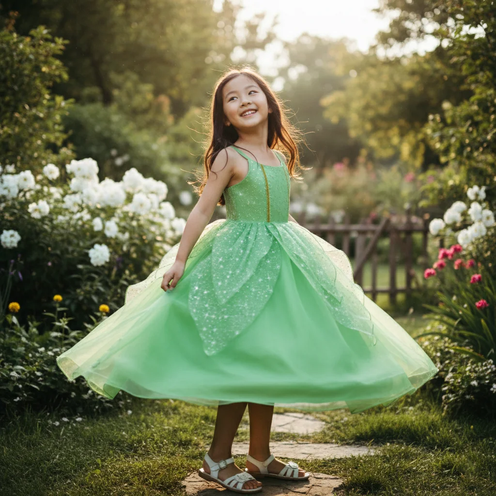 Entzückendes Smaragdgrünes Kleid für Mädchen Ideales Geschenk für Geburtstagsfeiern Schönheitswettbewerbe Feiertagsfeiern und Familien-Fotoshootings