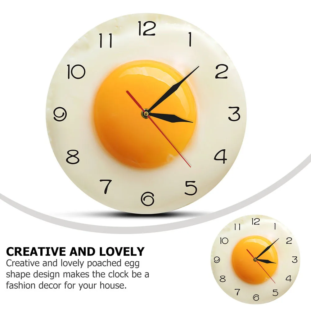 

Creative Poached Egg Shape Wall Clock Premium Quiet Non-Ticking Operated Decorative Clock for Modern Home Decor