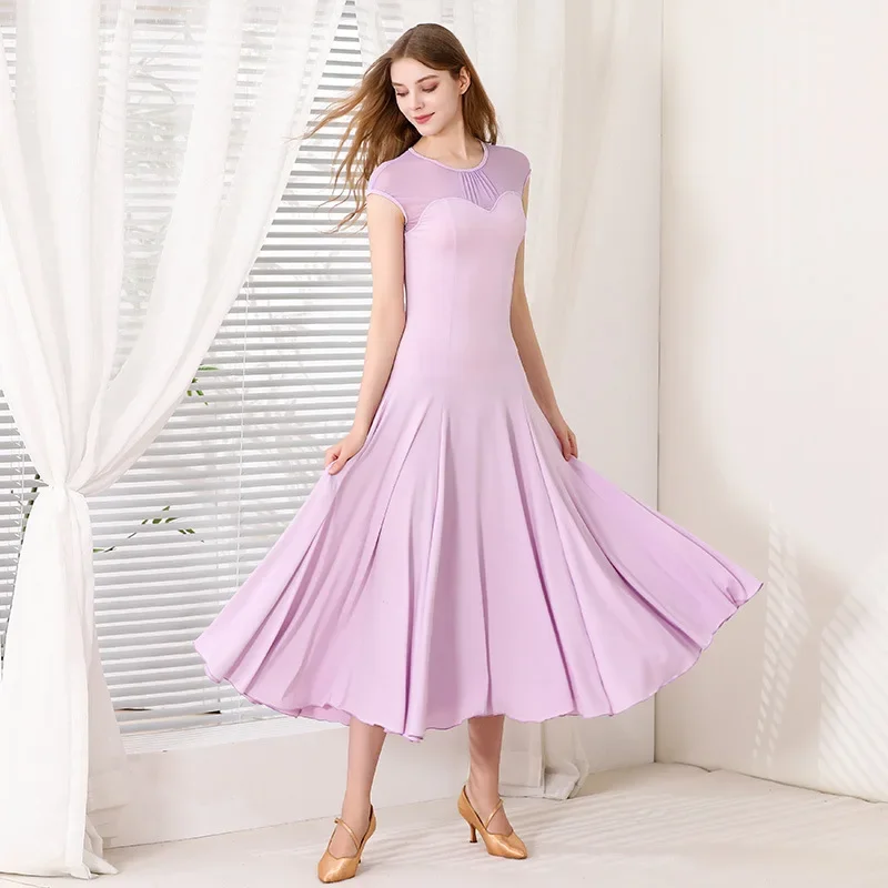 

Adult Shoulder Covered Short Sleeved Modern Dance Dress MY900 Ballroom Dance Dress Ballroom Dance Waltz Dress