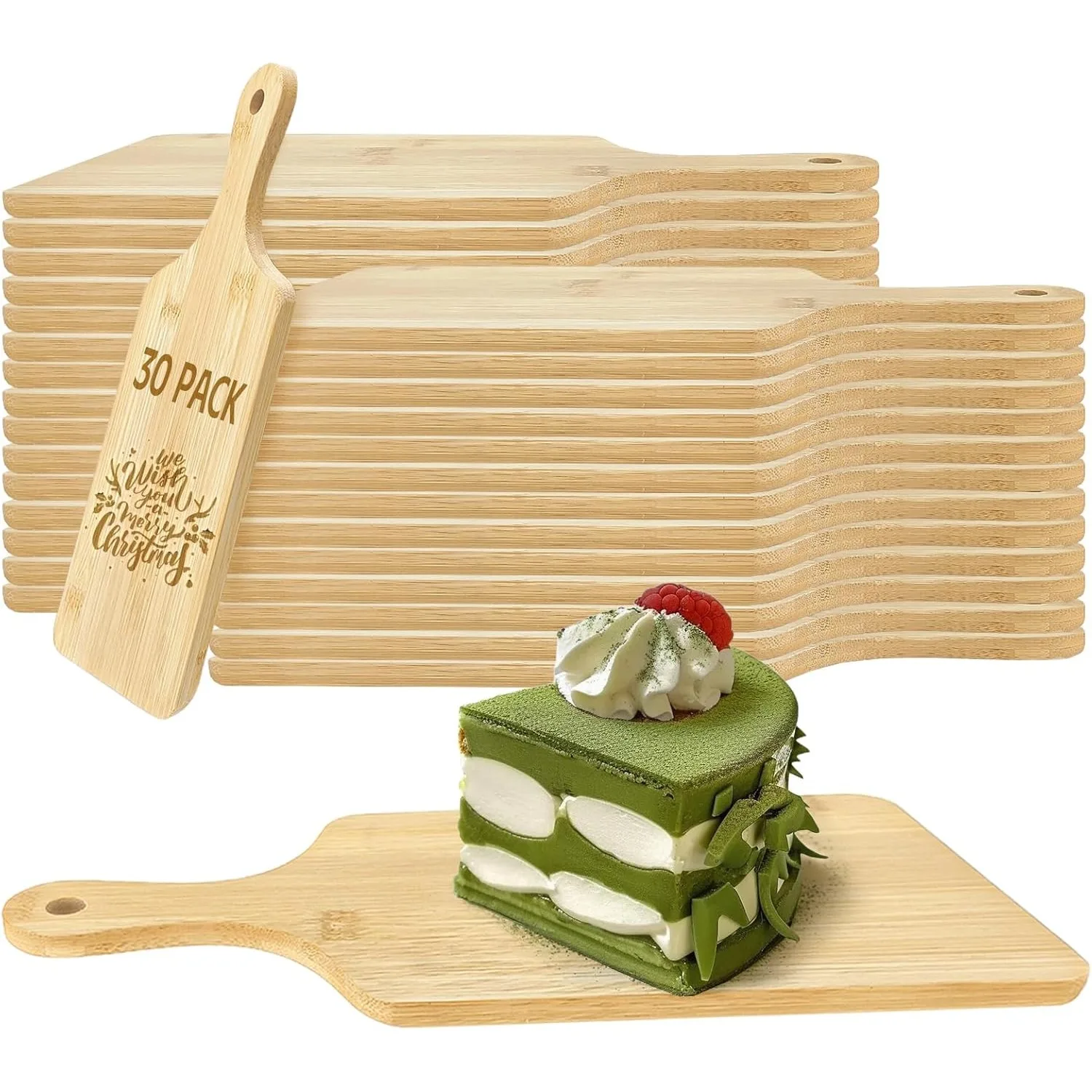 

30 pieces of 11x 5-inch wooden cutting boards, bulk cooked food wooden boards, home gifts (bamboo)