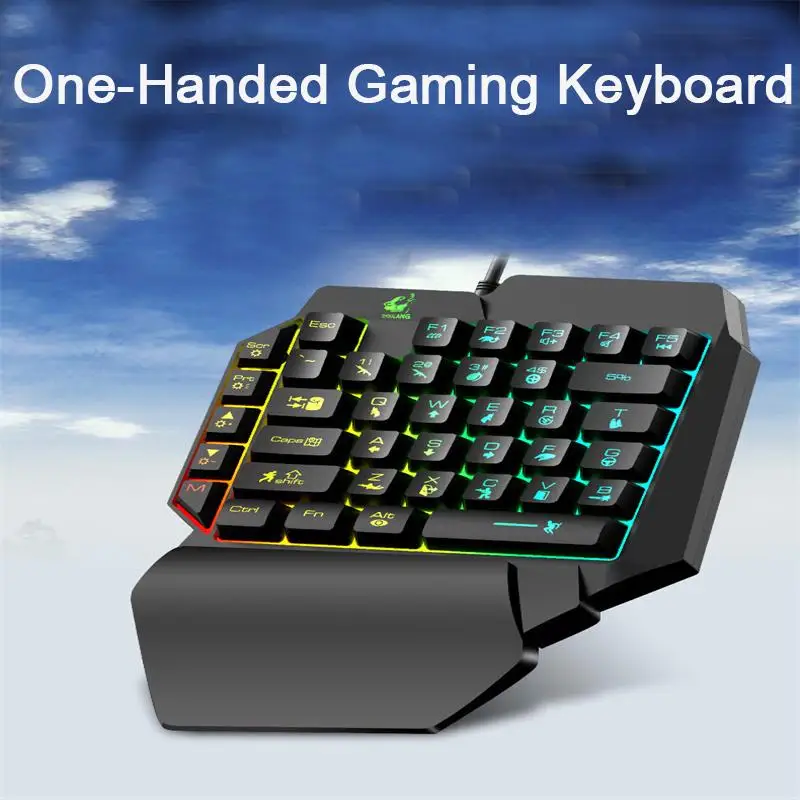 

K15 Gaming Keyboard 35 Keys Wired Mini Keyboard One Handed Operation Mechanical Feel Gaming Keyboard