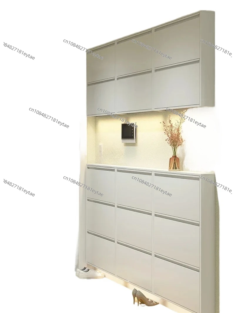 Nordic 12cm ultra-thin shoe cabinet, large-capacity dumper at home entrance, porch, steel, small apartment