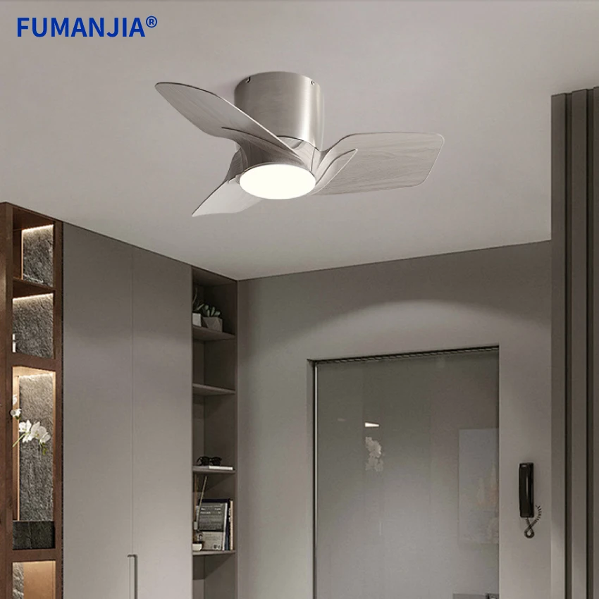 FUMANJIA 26&36 Inch Ceiling Fan Light, 3‑Blade ABS Inverter Reversible Motor Quiet LED Ceiling Fan Lamp for Living Room Bedroom