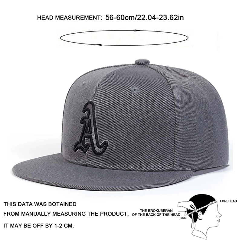 Unisex Gothic Letter A Stickerei Hip-Hop-Hüte Frühling Herbst Verstellbare lässige Snapback-Baseballkappen Outdoor-Sonnenschutzhut – Detail 8