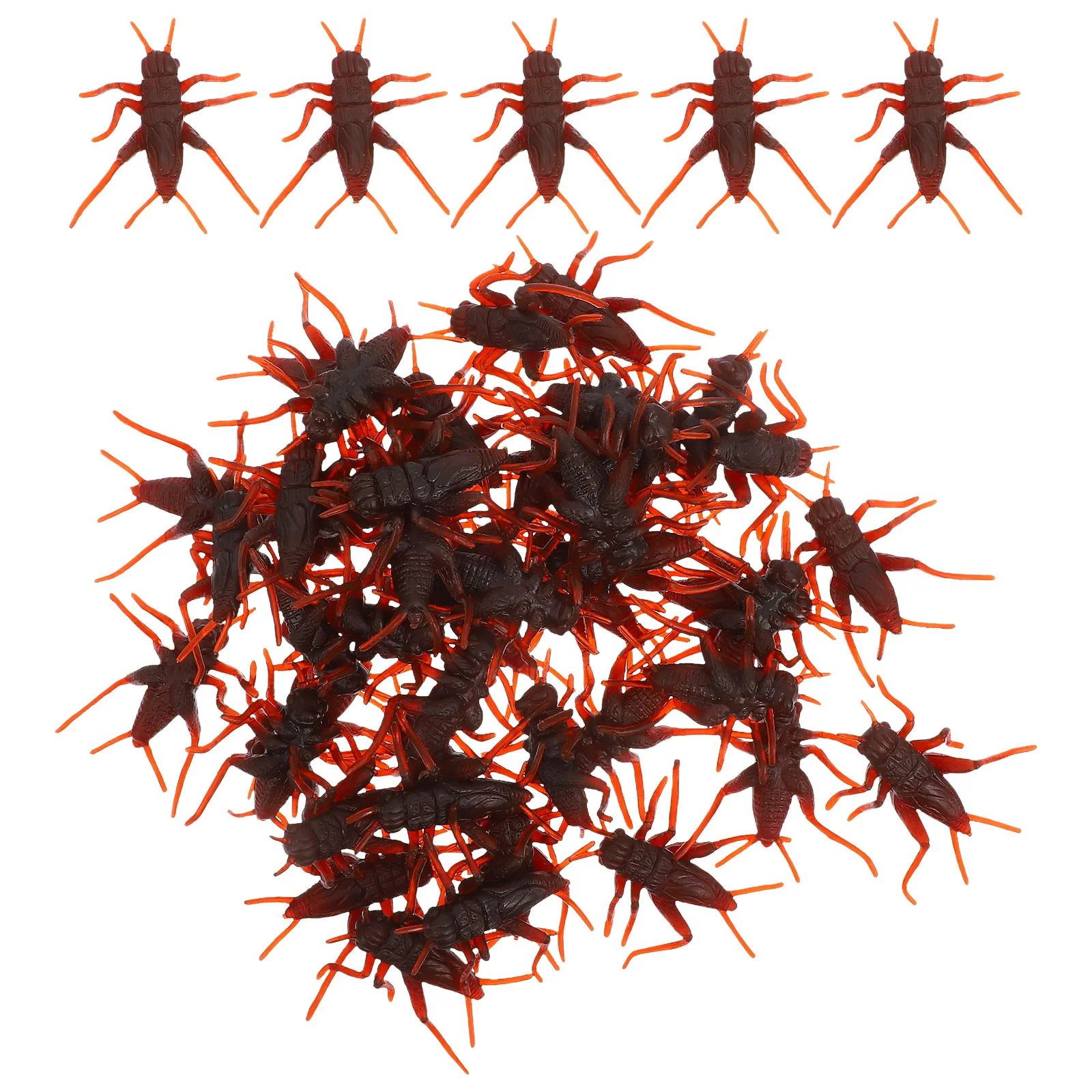 50 Pcs Halloween April Fools Fake Cricket Toddler Snake Cool Toys Plastic Bugs Prank Prop