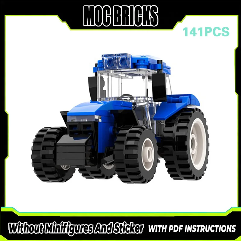 

Конструктор MOC: Городской Автомобиль и Сельскохозяйственный Синий Трактор. Модульные Технологии. Подарки. Набор для Сборки. Детские Игрушки.