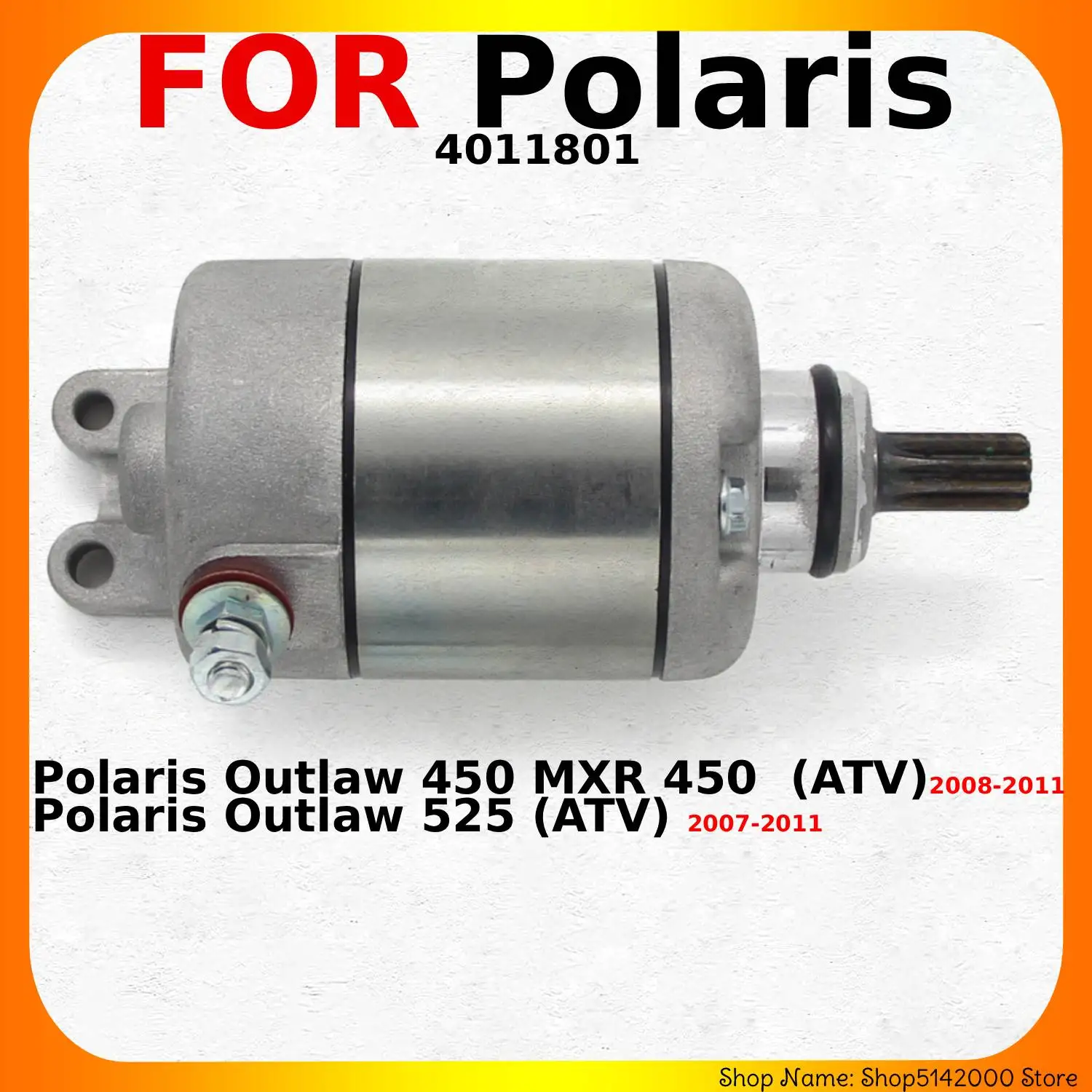 Motor de arranque para motocicleta 4011801, para Polaris Outlaw 450 MXR 450 (ATV) 2008-2011 / Outlaw 525 (ATV), piezas de motor de motocicleta