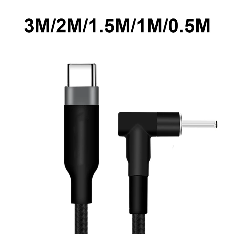 

Fast Charging Laptop Power Cord USB C Tip to DC3.0x1.1mm 20V for Notebooks Power Supply Charging Cable Braided Wire