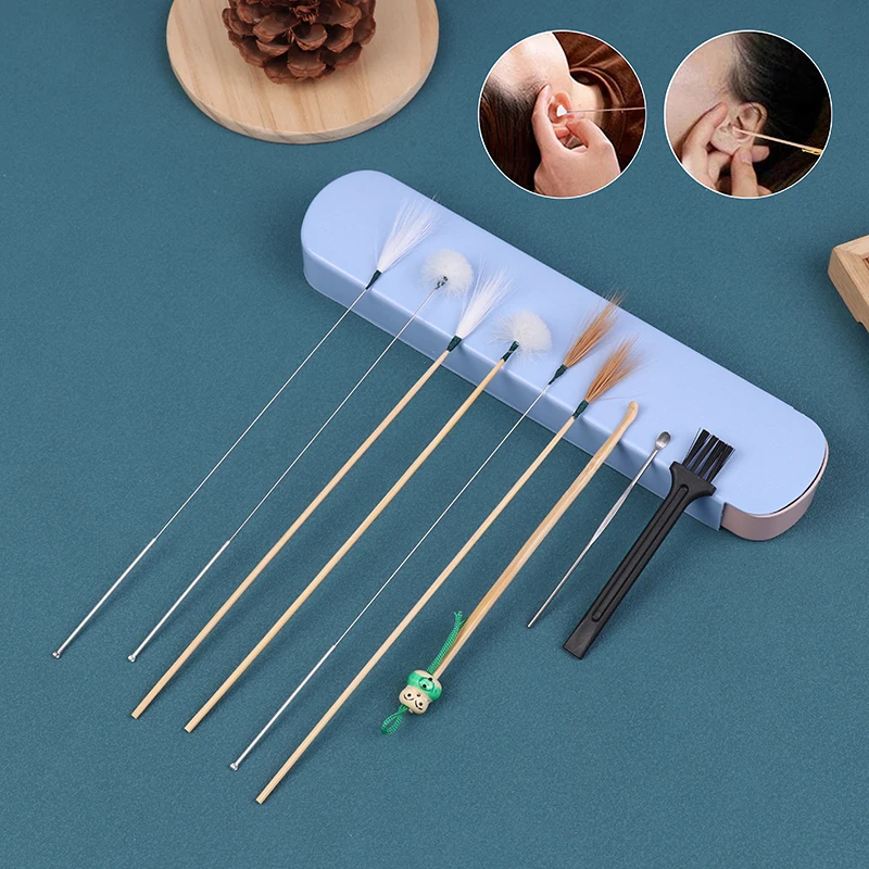 2/7/10 pcs Feather Ear Pick Wax Remover Curette Ear Dig Tool Spoon Cleaner Stick Ear Dig Tools Ear Care