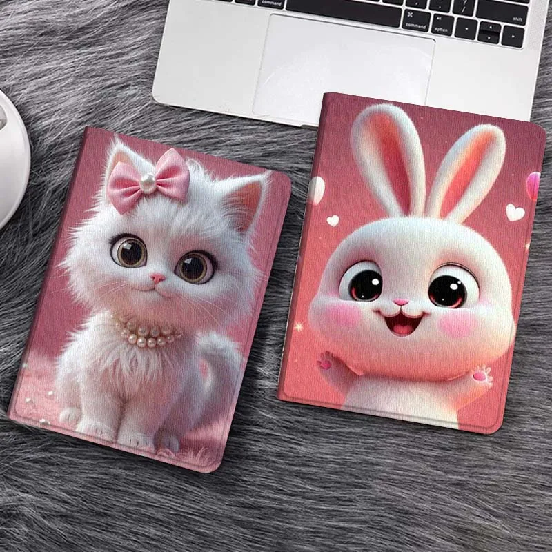 

Cute Rabbit Pink Heart Gift For Huawei MediaPad T5 T10s M6 M5Lite SE Honor Tab 5 6 7 V7 V8 X8a X9a Pro Soft Tablet Case