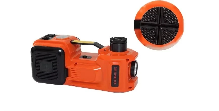 5Ton 4 in 1 12V Electric Hydraulic Floor Jack, Built-in Tire Inflator Pump & LED Light for Car Truck Tire Repair