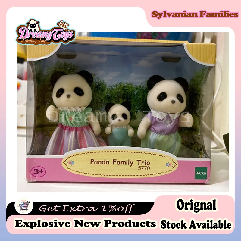 Hot in Stock Original Sylvanian Families Anime Figure Kawaii Doll Toy Panda Ternurines Sylvanian Family Gift Collection Girl Toy