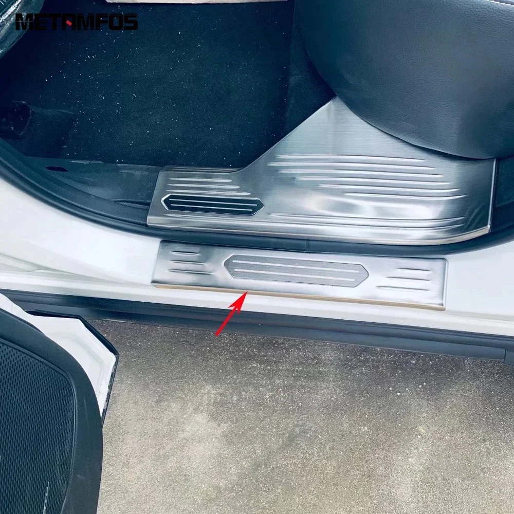 For Nissan X-trail Xtrail Rogue 2021 2022 2023 Steel Exterior Door Sill Scuff Plate Welcome Pedal Entry Guard Car Accessories