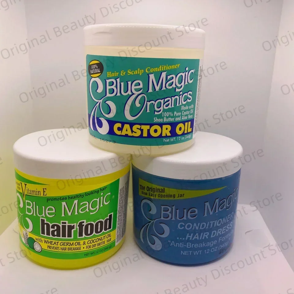 

Blue magic hair food Hair conditioner hair dress VitaminE Wheat Germ Castor Oil African 340g