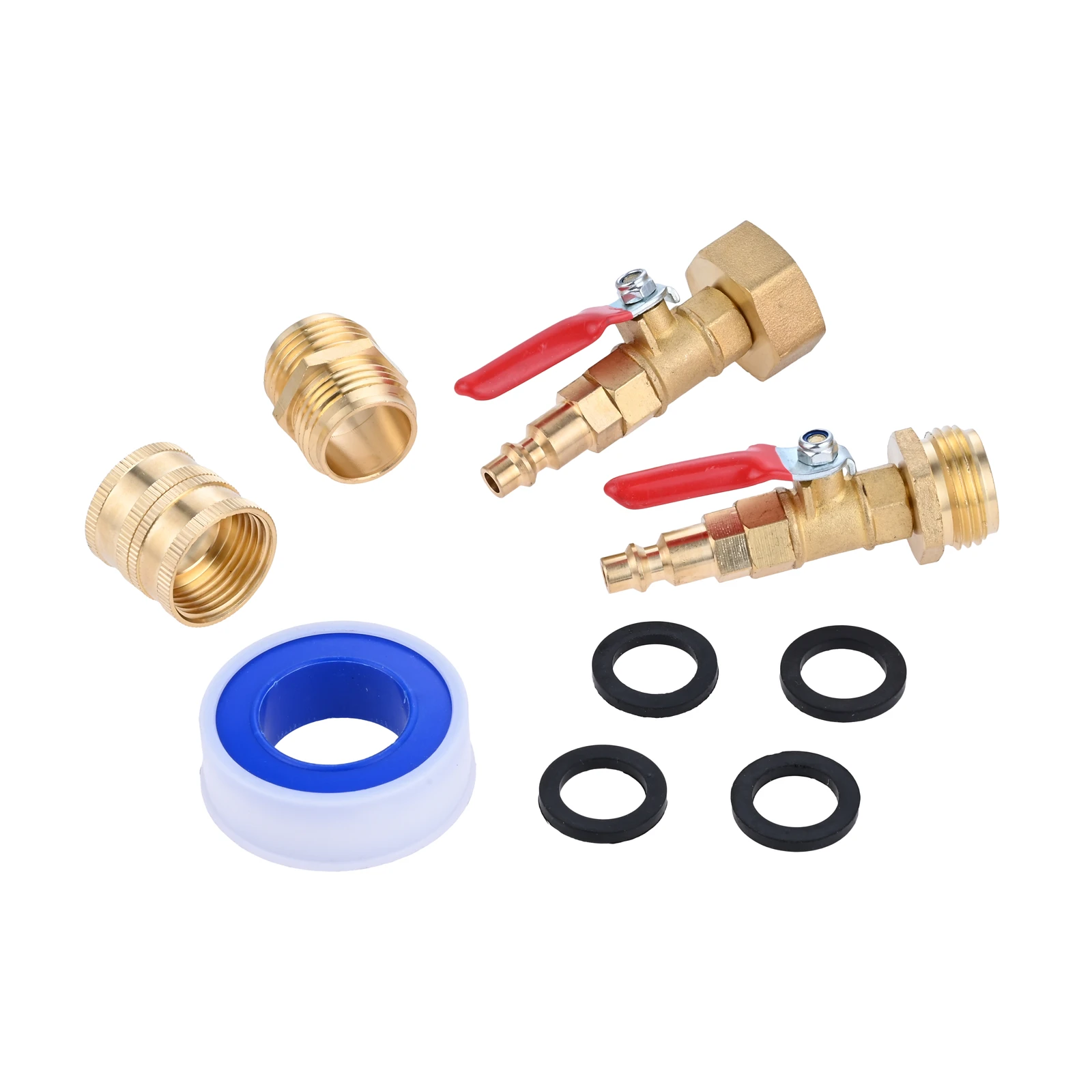 

1Set RV Anti Spray Adapter With Shut-Off Valve Garden Hose Connector Adapter Kit For RV Motorhome Boat Watercraft Car Accessory