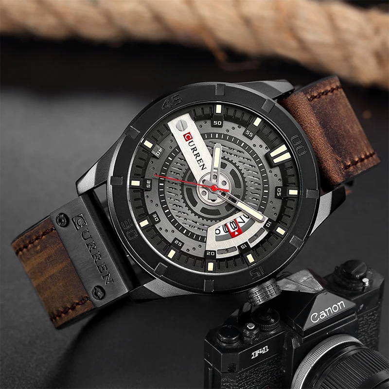 Top Brand Luxury Watches for Men Sports Casual Business Fashion Leather Strap Date Quartz Wristwatches Male Clock Drop Shipping