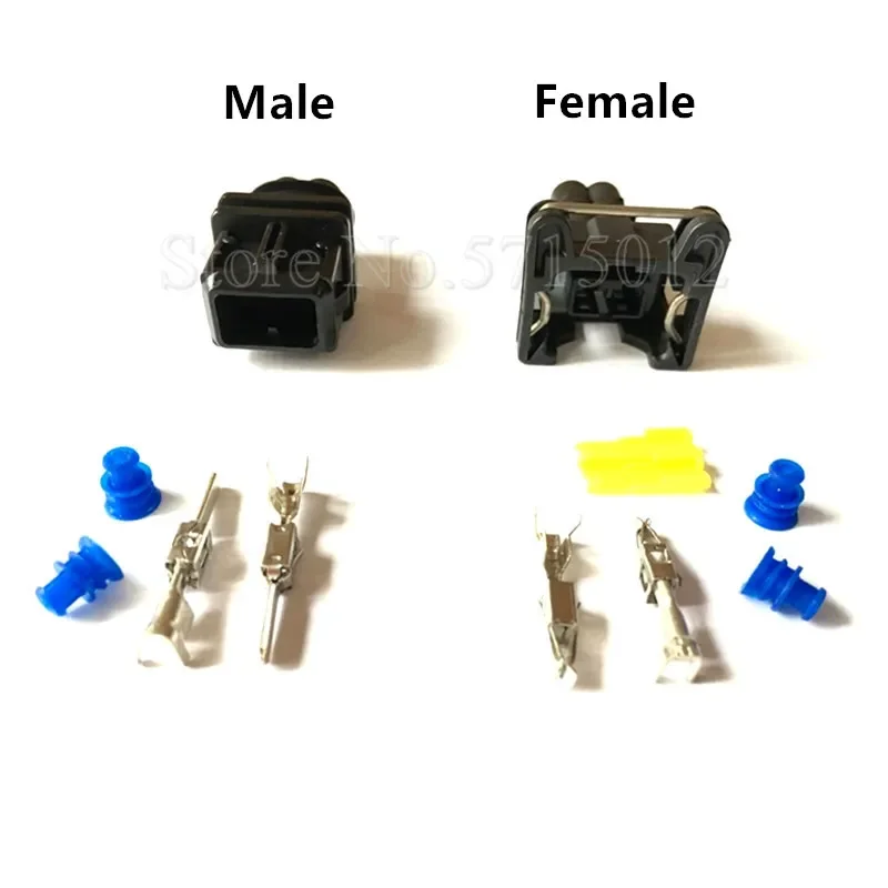 2 Hole Automotive Car Engine Fuel Injector Connector Oil Sensor Plug