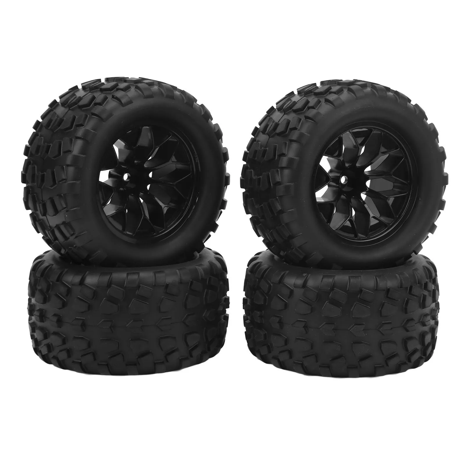 

4Pcs RC Tires and Wheels RC Car Tires Replacement Rubber Tires Preglued for 1/10 RC Truck