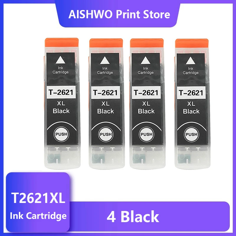 Compatible For Epson T2621 Black Ink Cartridge 26XL For Epson XP510 XP520 XP600 XP605 XP615 XP620 XP625 XP710 XP720 XP800 XP810