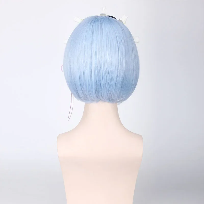 Rem Ram Cosplay Wig Re:Zero Starting Life in Another World Costume Head Accessories Cosplay Halloween Costumes