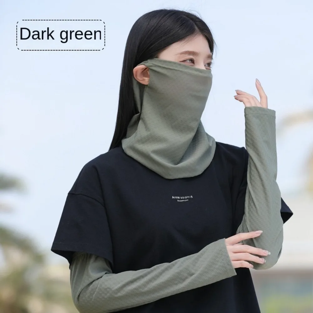Sun Protection Sunscreen Mask Anti-ultraviolet Ice Silk Cycling Sleeves Shading Neck Protection Sunshade Face Mask