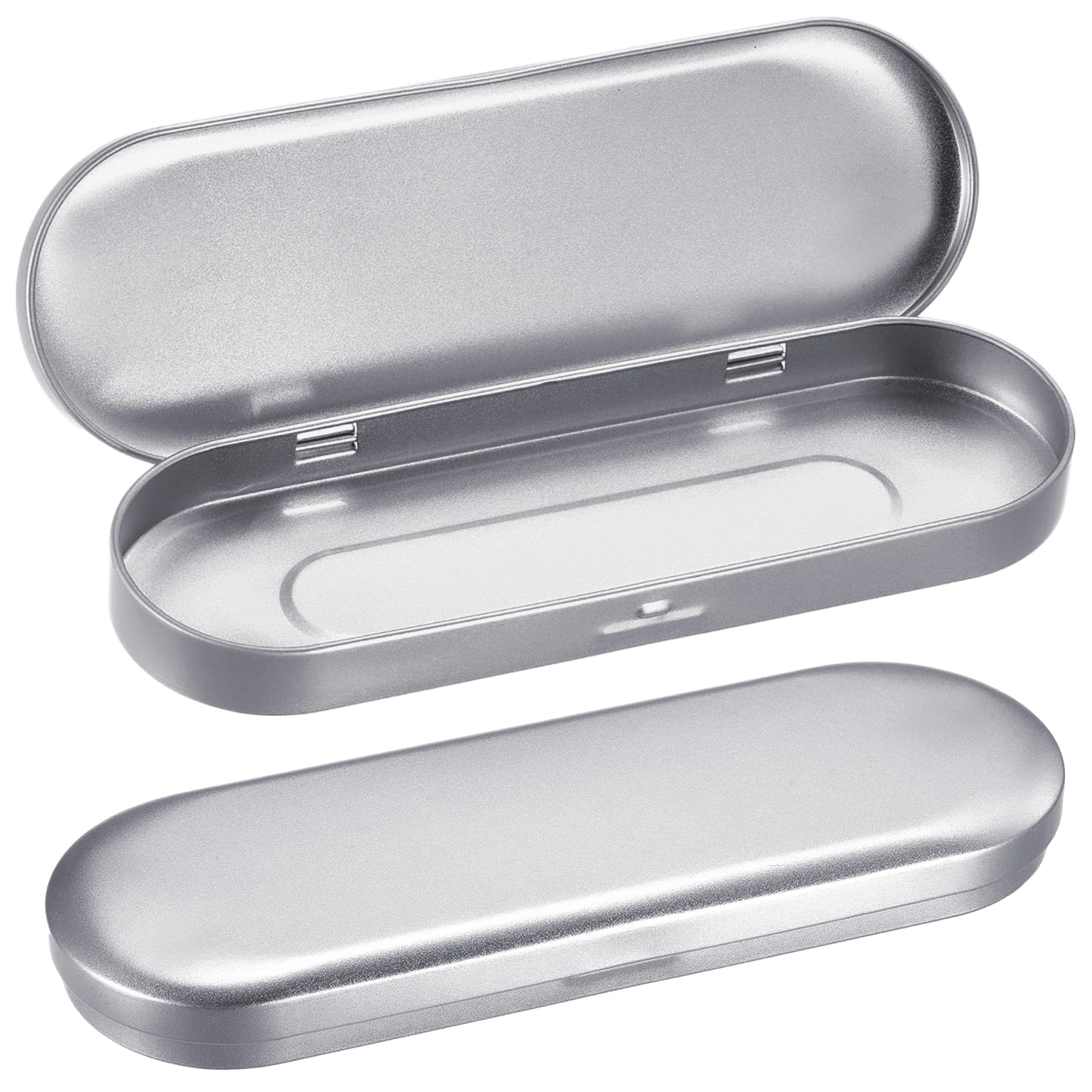 

Набор из 2-х металлических навесных банок, прямоугольных пустых банок, портативных пеналов, подходит для канцелярских принадлежностей и домашнего хранения.