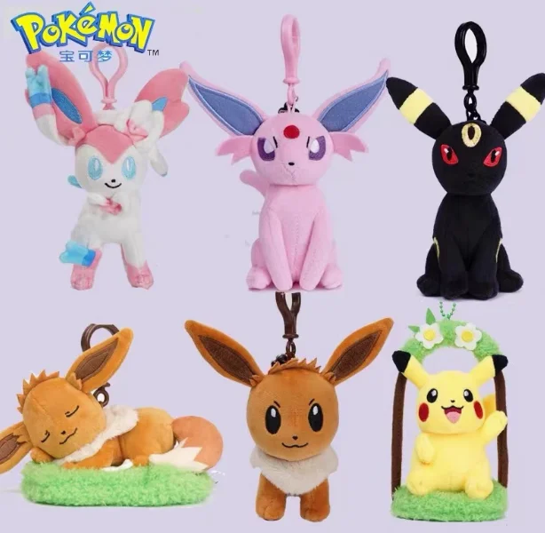 Pokémon juguete de peluche colgante lindo Eevee Gengar Mini Qiu llavero mochila colgante Accesorios