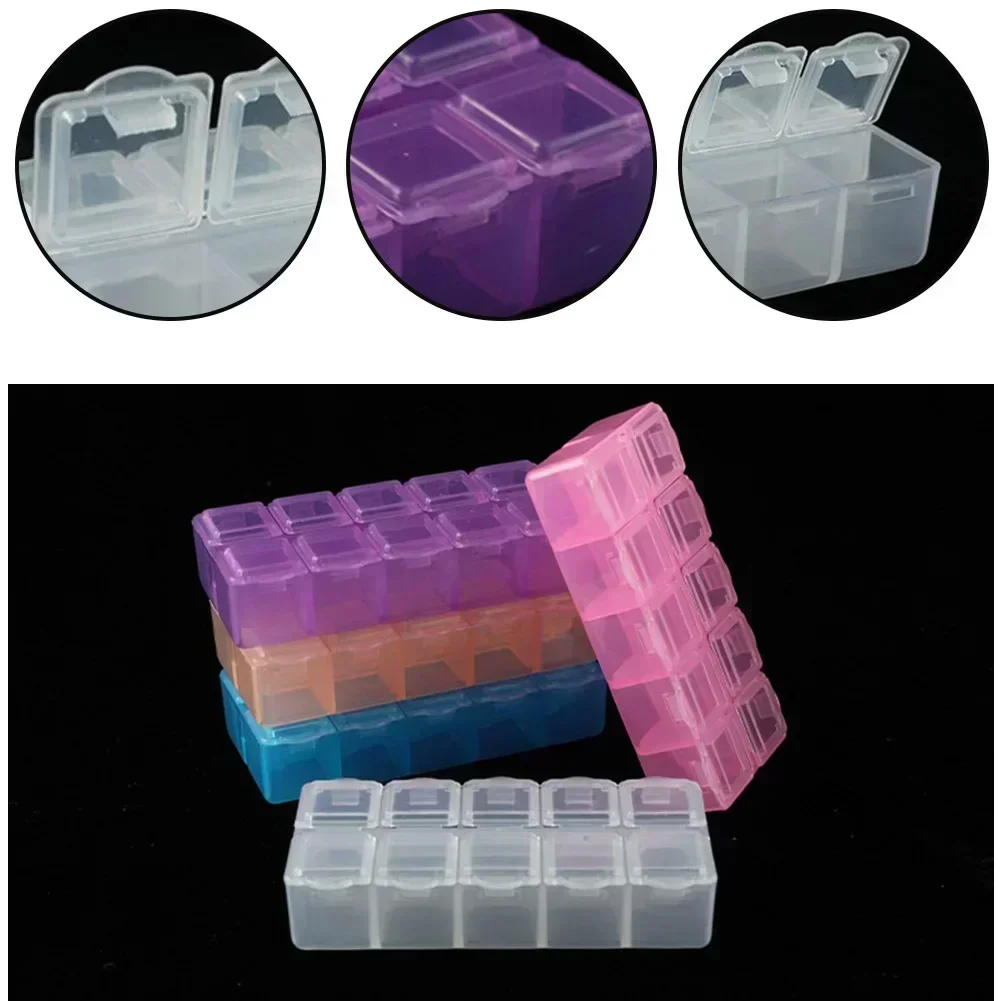 Multifunction Organizer Case 10 Grids Compartment Plastic Storage Box Screw Holder Case Organizer Container Plastic Storage Box