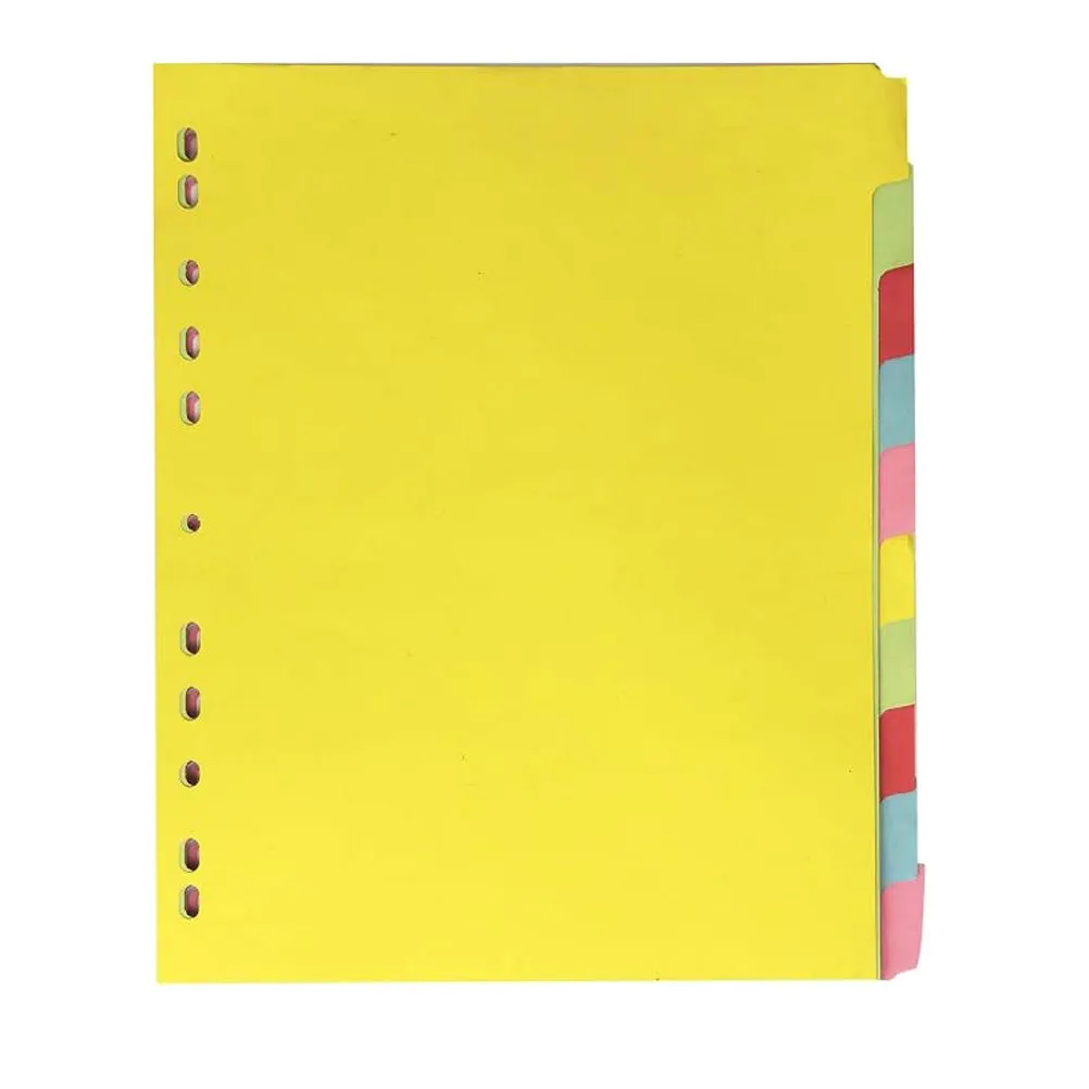 

12Pcs Colored Index Dividers A4 Size 11 Hole Paper Tabs for Quick Reference Flagging Sorting in Binders Files Books Planners